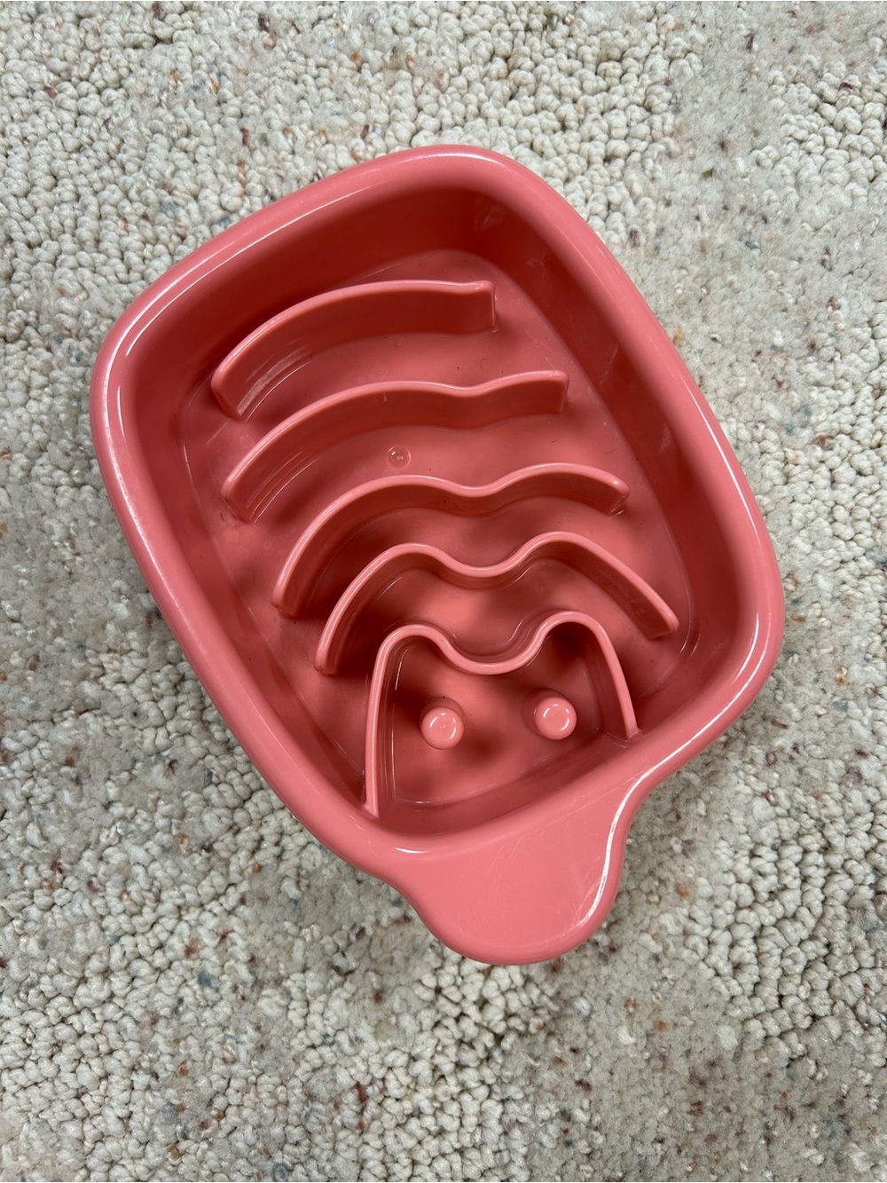 Slow Feeder Cat Bowl in Coral Pink